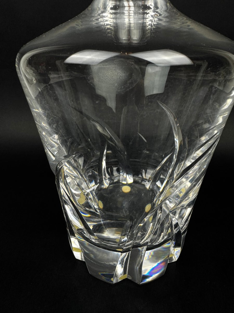 Cut Sèvres Crystal Carafe With Stopper, Vintage France-photo-2