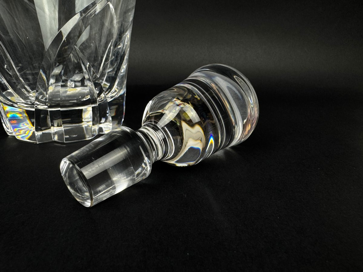 Cut Sèvres Crystal Carafe With Stopper, Vintage France-photo-1