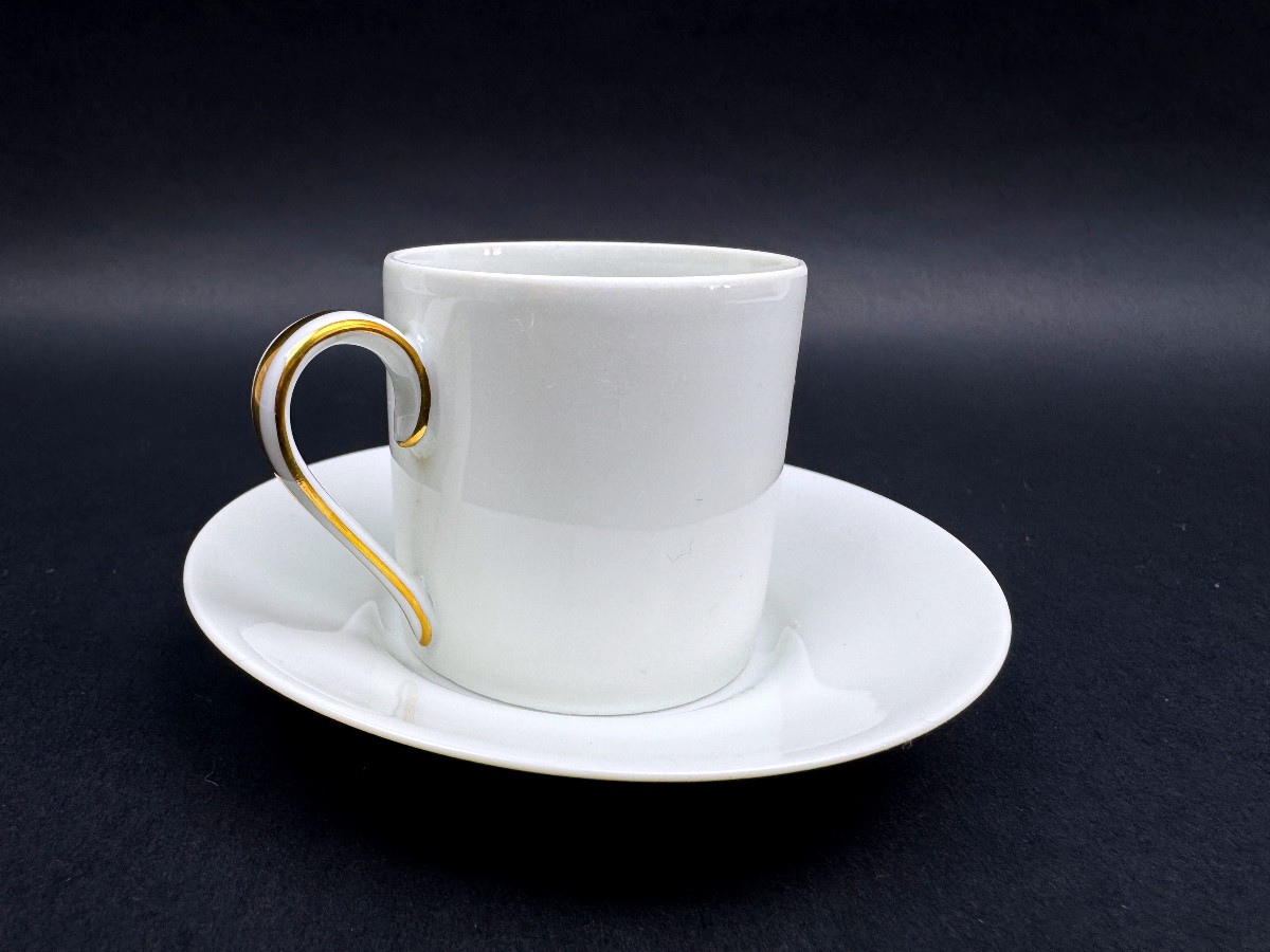 Coffret de 6 tasses a café en  porcelaine de  Limoges Ancienne Fabrique Royale-photo-5