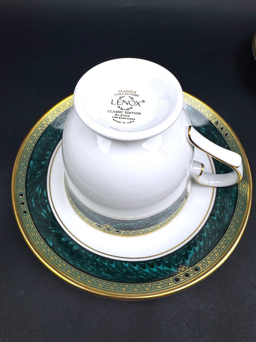 Suite de 2 tasses à thé et 1 pot à lait Lenox Classics Collection Classic Edition USA-photo-2