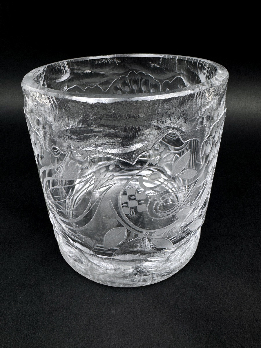 Crystal Vase By Bjorn Wiinblad For Rcr, Limited Edition Numbered 63/100-photo-4