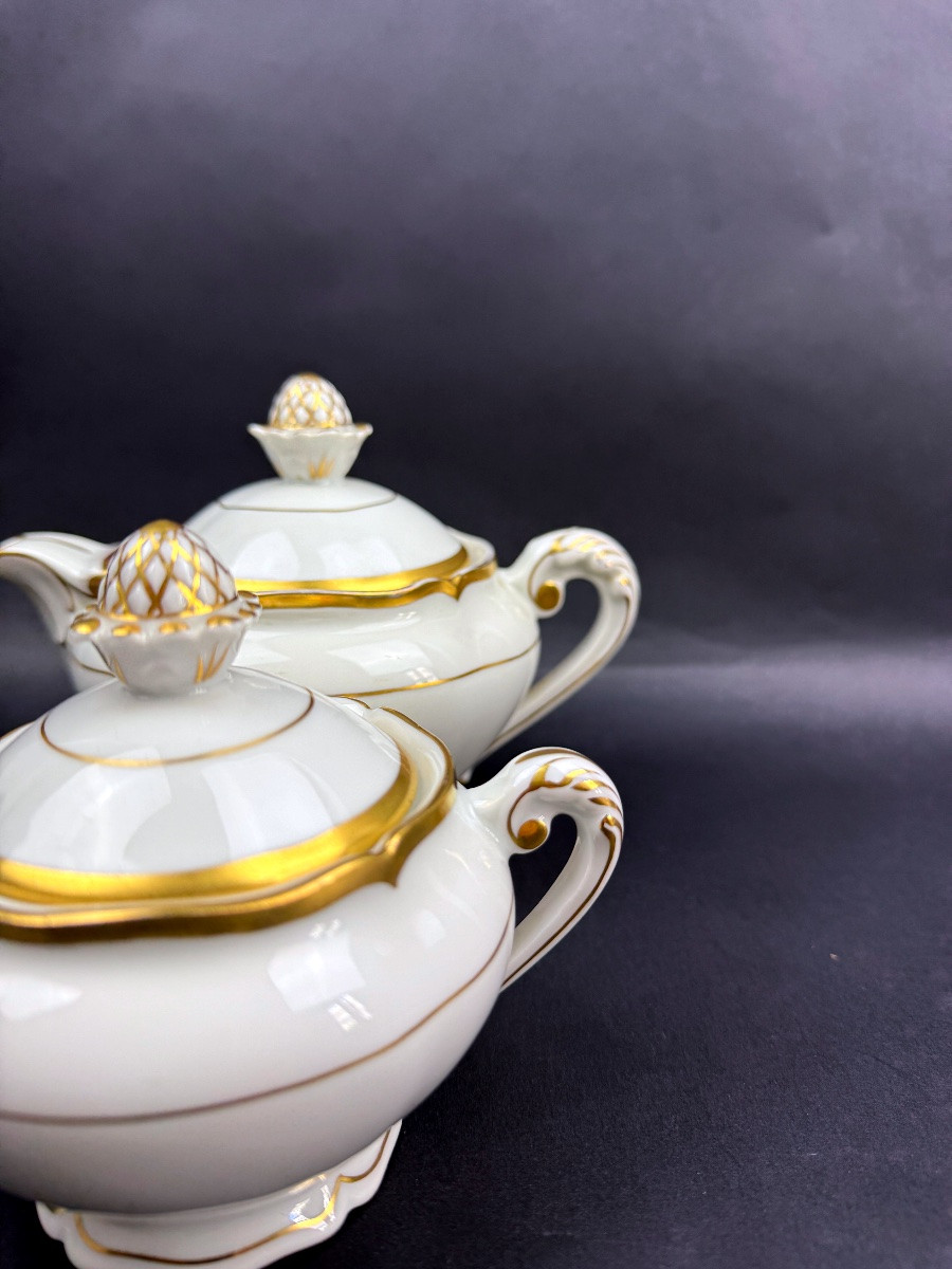 Service à thé, égoïste ou célibataire en porcelaine de Limoges, Ancienne Fabrique Royale-photo-3