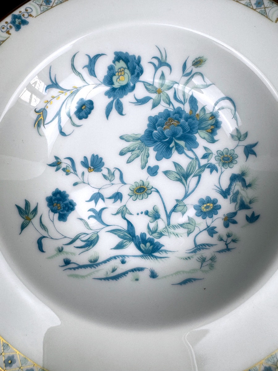 Série de 6 assiettes à soupe Haviland Limoges modèle Nankin -photo-3