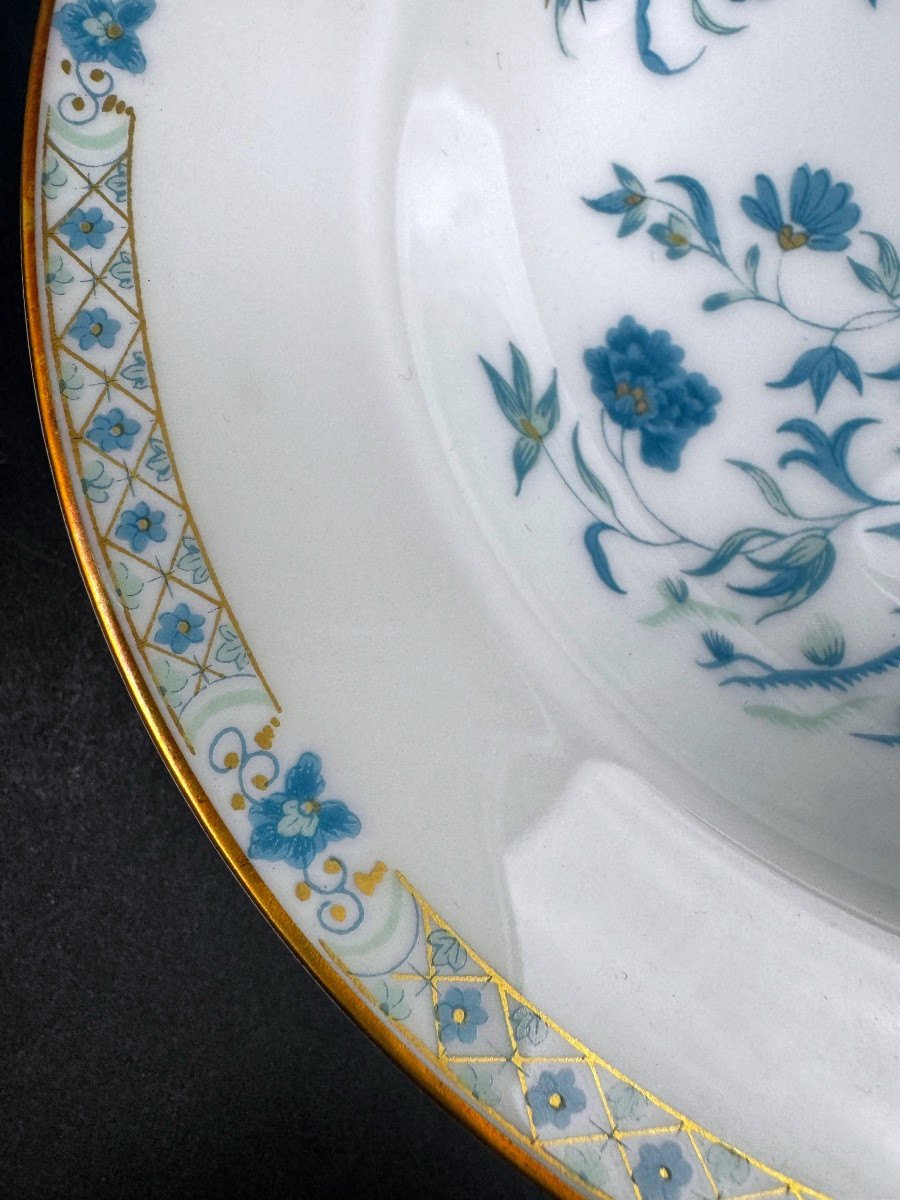 Série de 6 assiettes à soupe Haviland Limoges modèle Nankin -photo-1