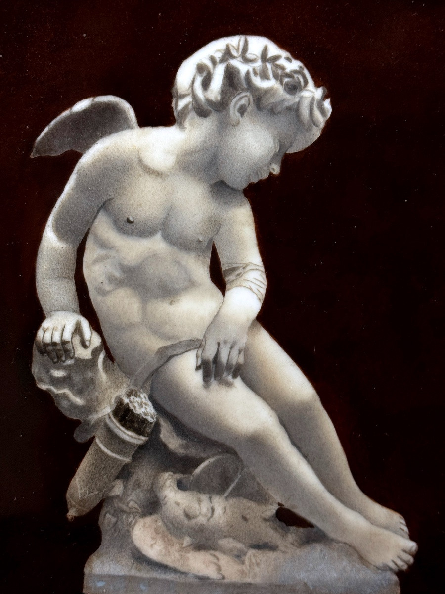 Émail de Limoges d’après L’ Amour blessé d'après Jean-Baptiste Carpeaux-photo-2