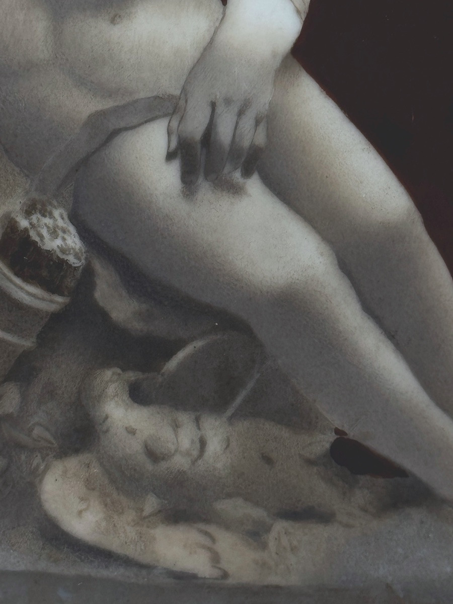 Émail de Limoges d’après L’ Amour blessé d'après Jean-Baptiste Carpeaux-photo-3