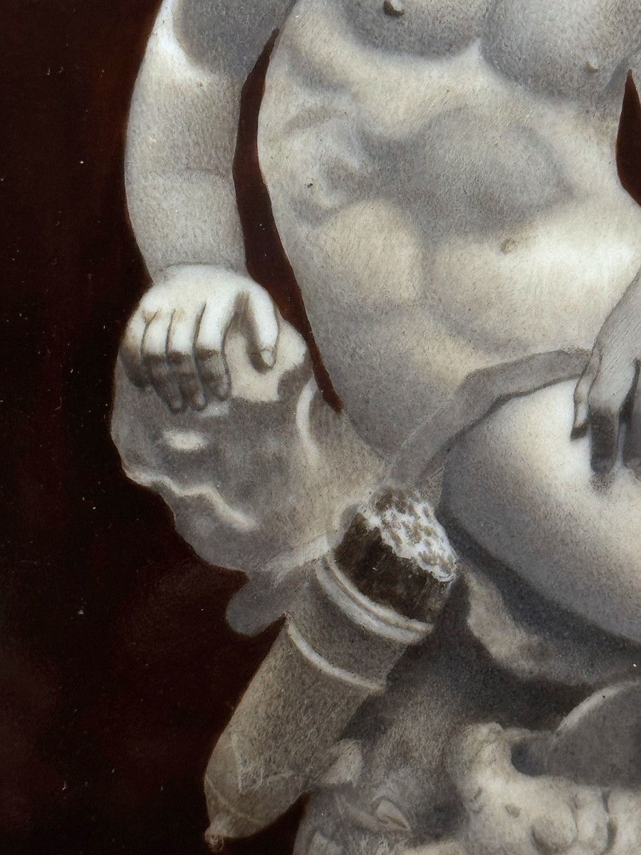 Émail de Limoges d’après L’ Amour blessé d'après Jean-Baptiste Carpeaux-photo-1