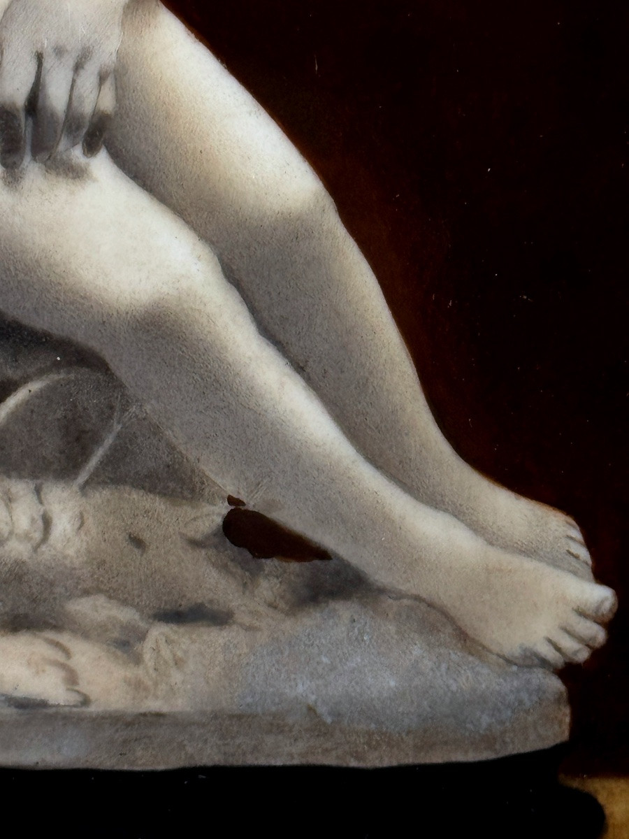 Émail de Limoges d’après L’ Amour blessé d'après Jean-Baptiste Carpeaux-photo-3