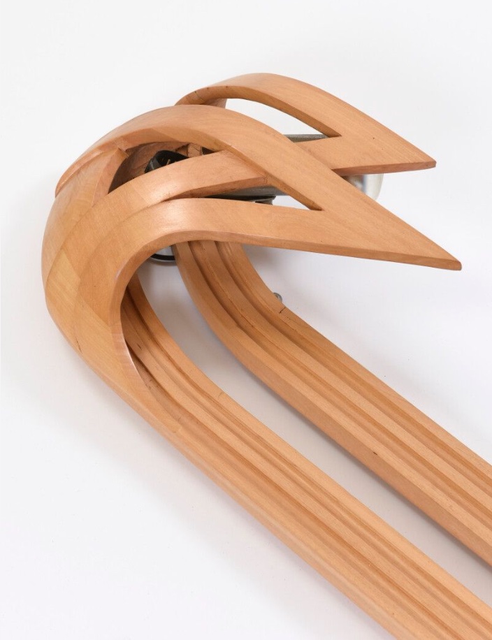 Vincent Gonzalez : applique murale sculptée bois cintré  années 1970-photo-2