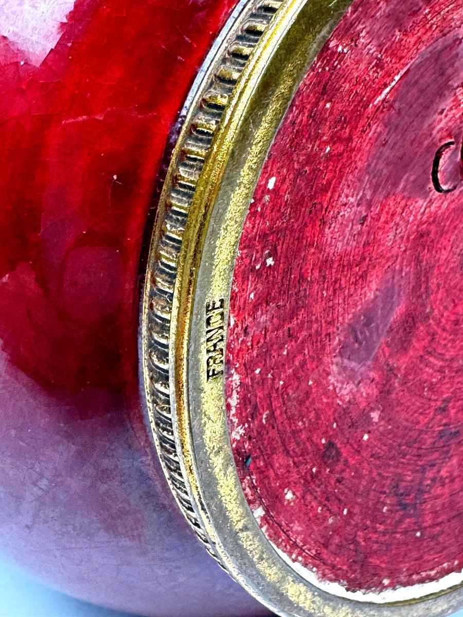 Cab Vase (céramique d'Art De Bordeaux) – Turquoise Green And Oxblood Red Glaze-photo-2