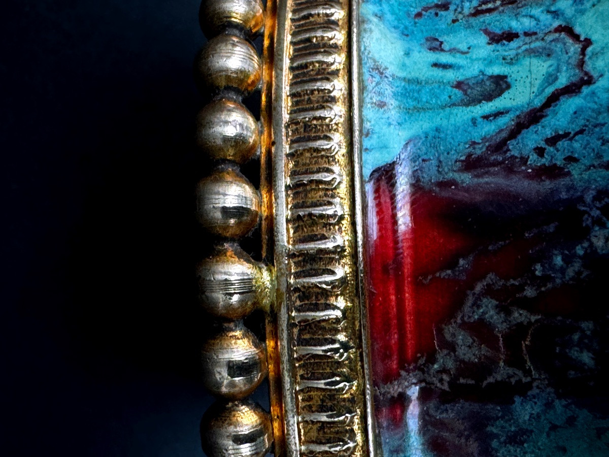 Cab Vase (céramique d'Art De Bordeaux) – Turquoise Green And Oxblood Red Glaze-photo-4