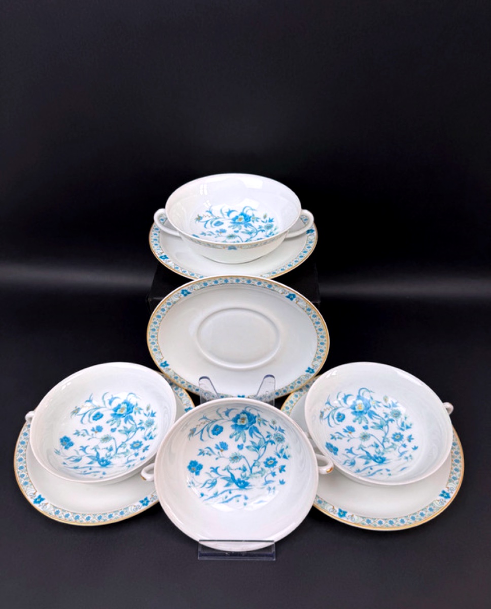 Suite de 4 bouillons Haviland Limoges modèle Nankin-photo-2