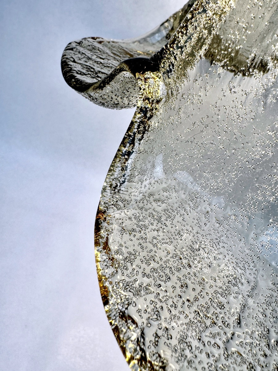 Suspension vintage Briloner Leuchten verre bullé brun fumé 1970-photo-6