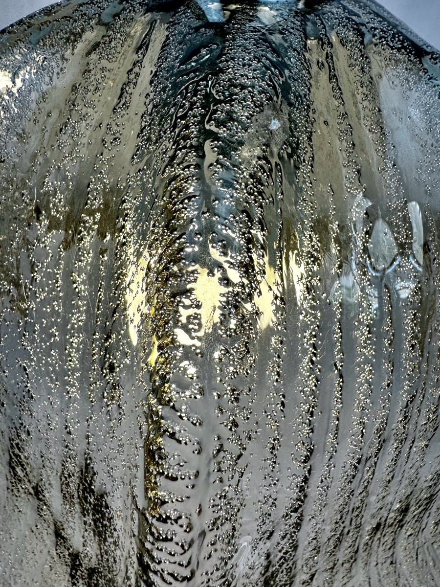 Suspension vintage Briloner Leuchten verre bullé brun fumé 1970-photo-8