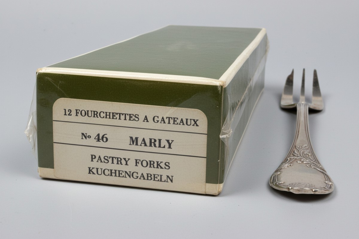 Lot de 12 fourchettes à gâteaux Christofle modèle Marly – neuves sous blister-photo-2
