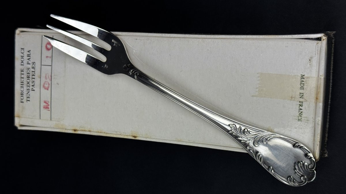 Lot de 12 fourchettes à gâteaux Christofle modèle Marly – neuves sous blister-photo-5