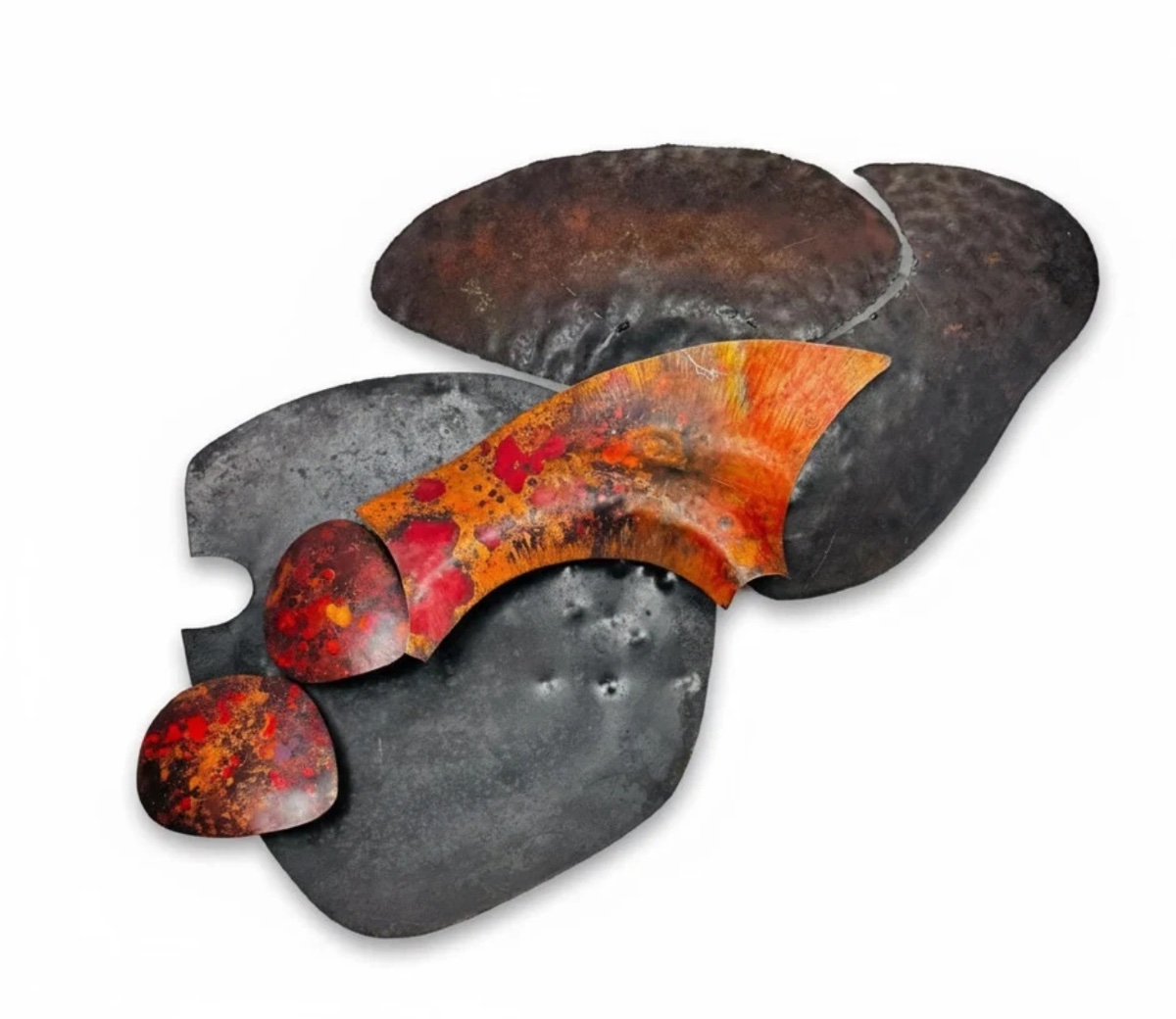 Ensemble de sculptures murales brutalistes signées B + D, vers 1965-1975-photo-2