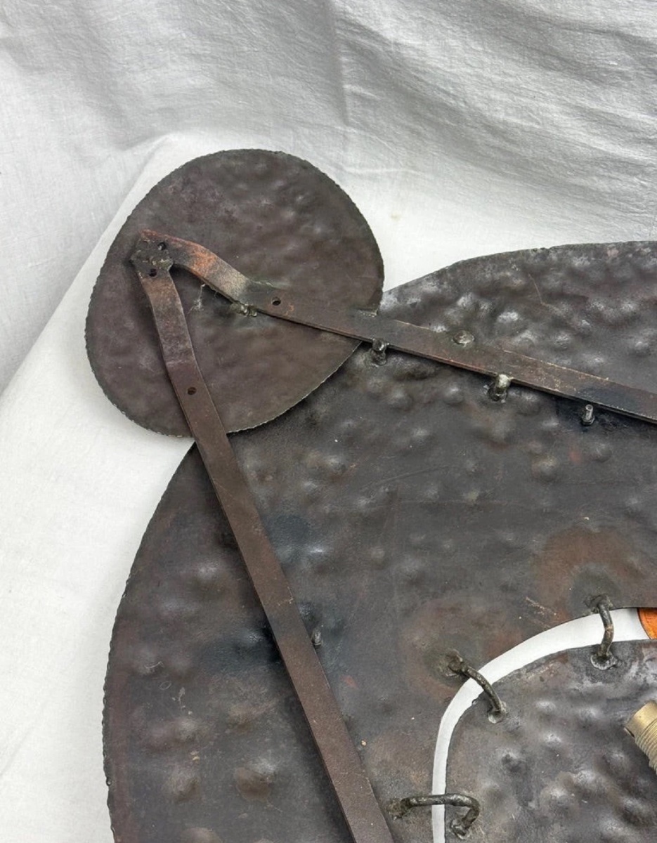 Ensemble de sculptures murales brutalistes signées B + D, vers 1965-1975-photo-2