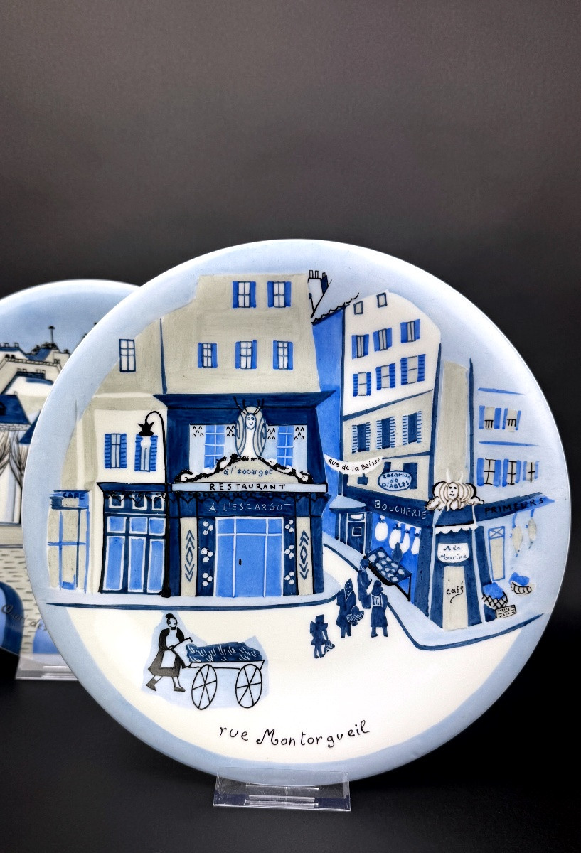 Primavera, paire d'assiettes en porcelaine de Limoges par catherine de Boysson-photo-2