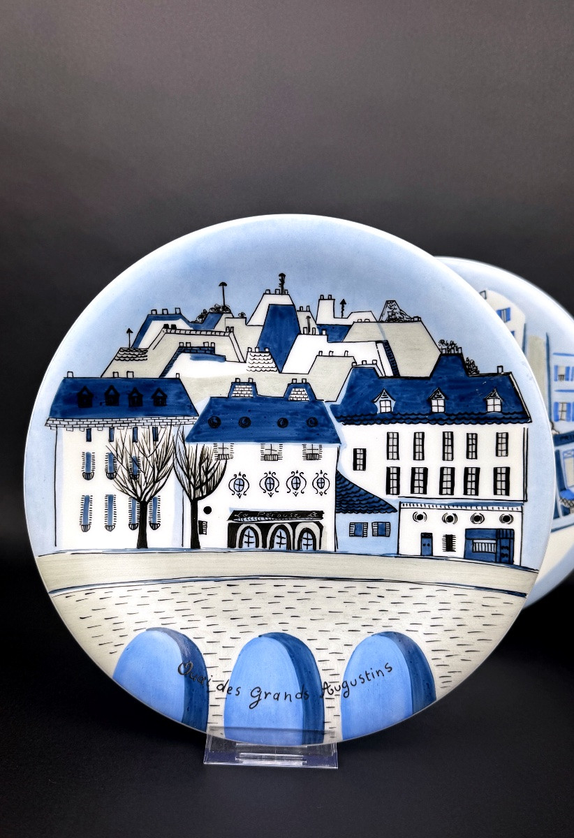 Primavera, paire d'assiettes en porcelaine de Limoges par catherine de Boysson-photo-3