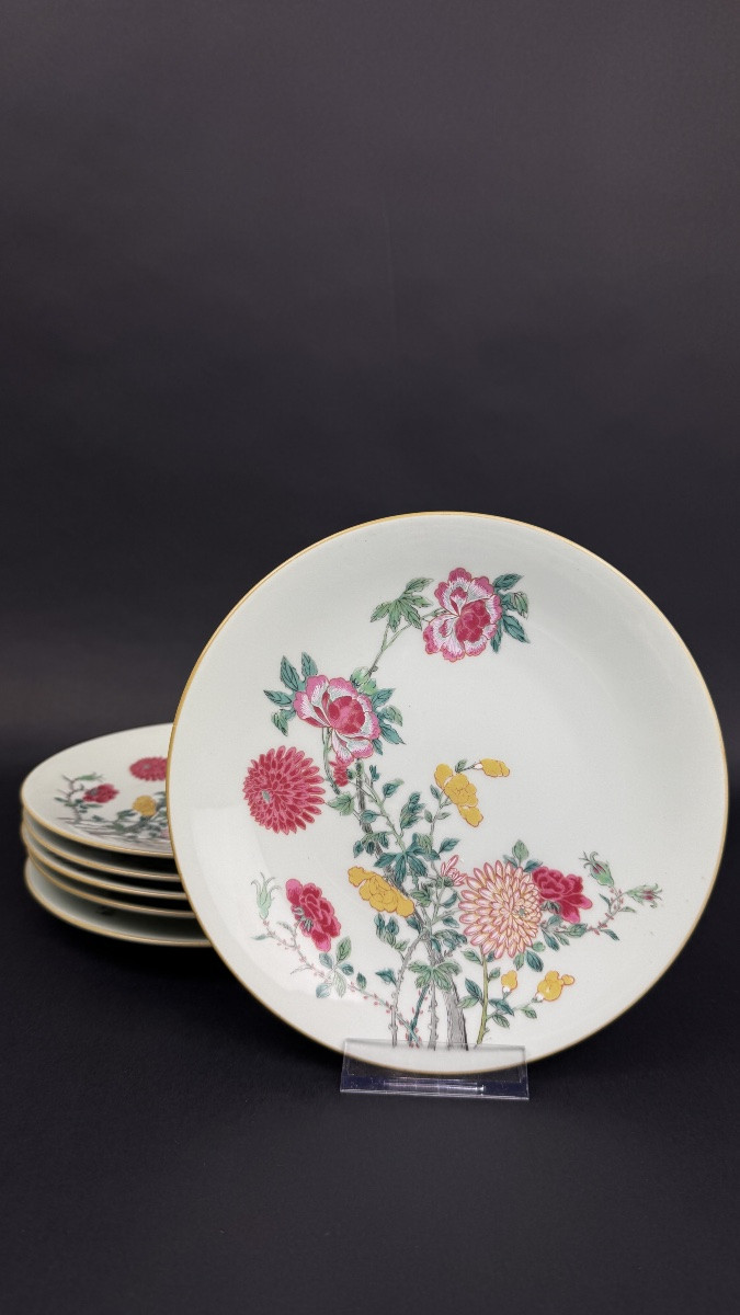 Raynaud, Limoges suite de 6 assiettes à dessert modèle Hoang-Ky-photo-3