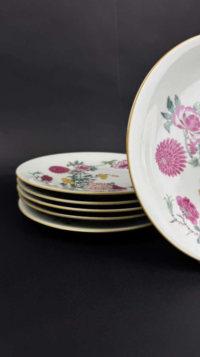 Raynaud, Limoges suite de 6 assiettes à dessert modèle Hoang-Ky-photo-4