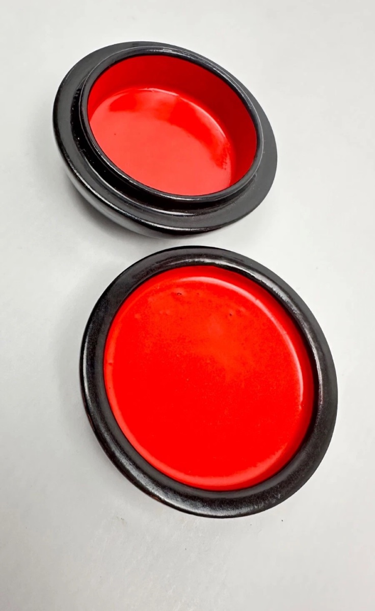 Palekh Lacquer Box, Ussr, With Flowers And A Branching Bird-photo-1