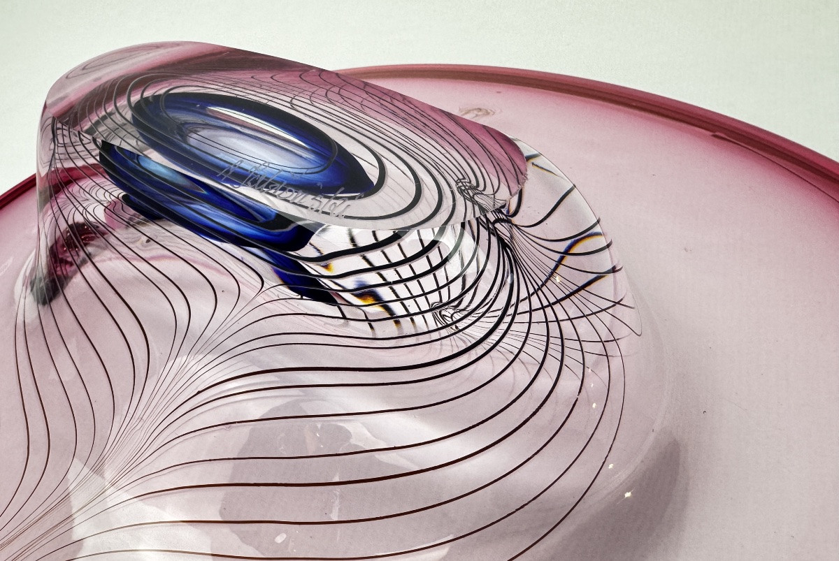 Art Glass Bowl Signed Adam Jabłoński – Polish Glass Studio-photo-4