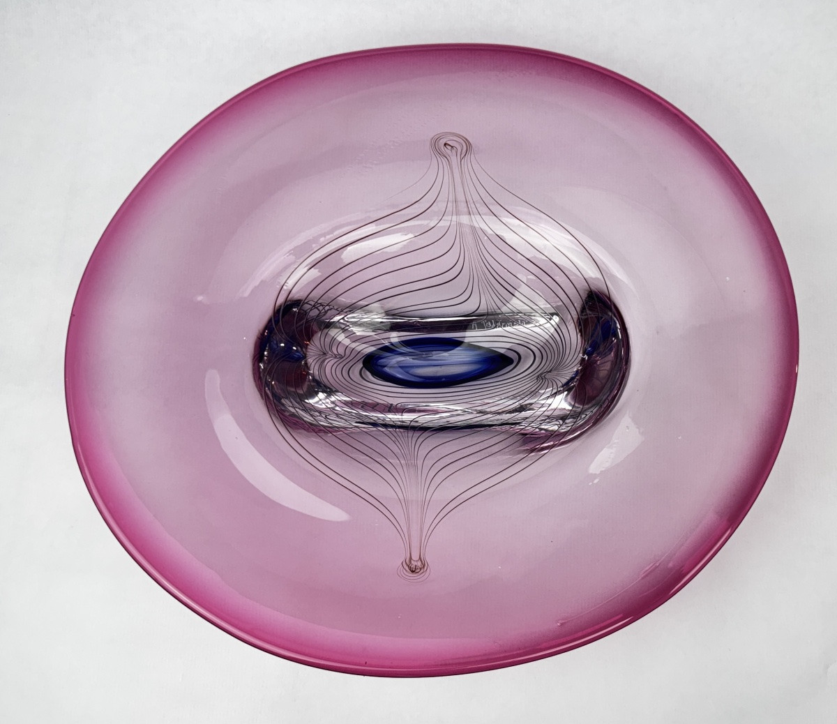 Art Glass Bowl Signed Adam Jabłoński – Polish Glass Studio-photo-1