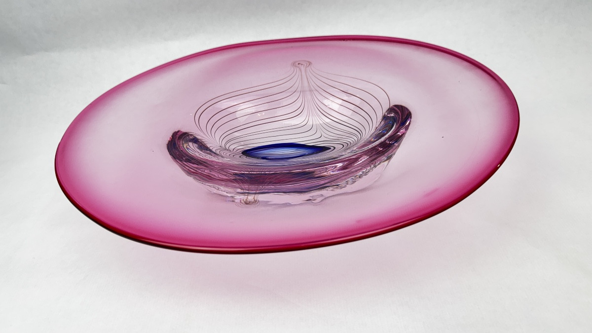 Art Glass Bowl Signed Adam Jabłoński – Polish Glass Studio