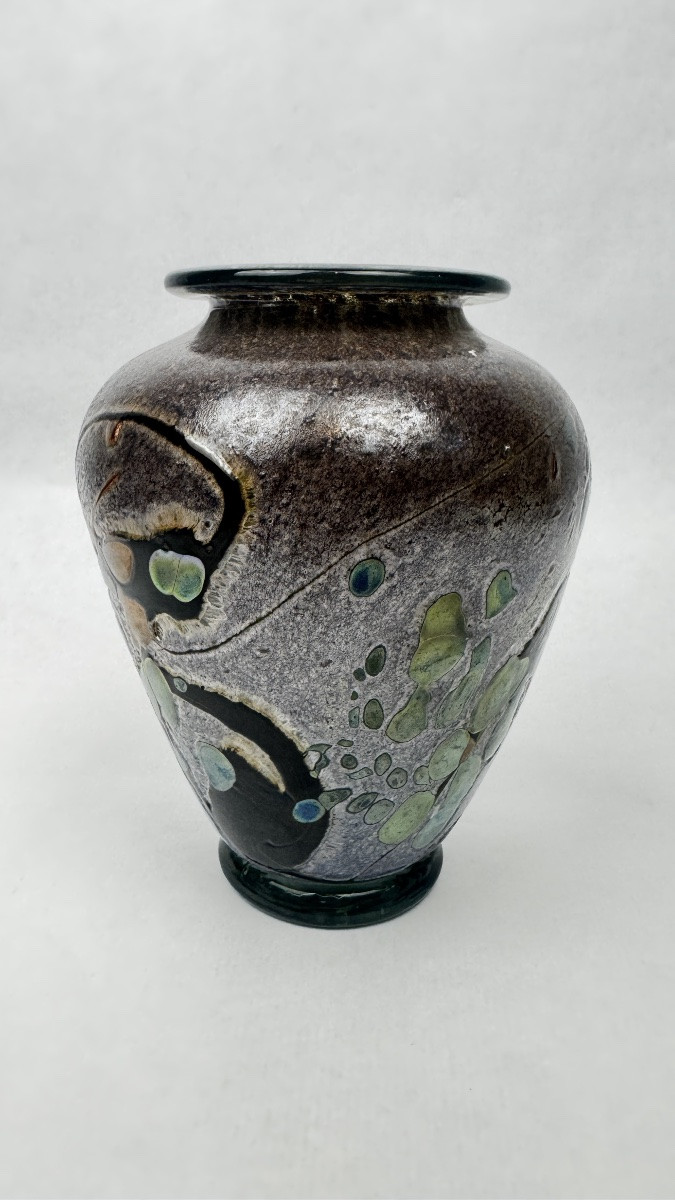 Art Glass Vase Signed René Pierini – French Studio Glass, 1985 2366.002-photo-2