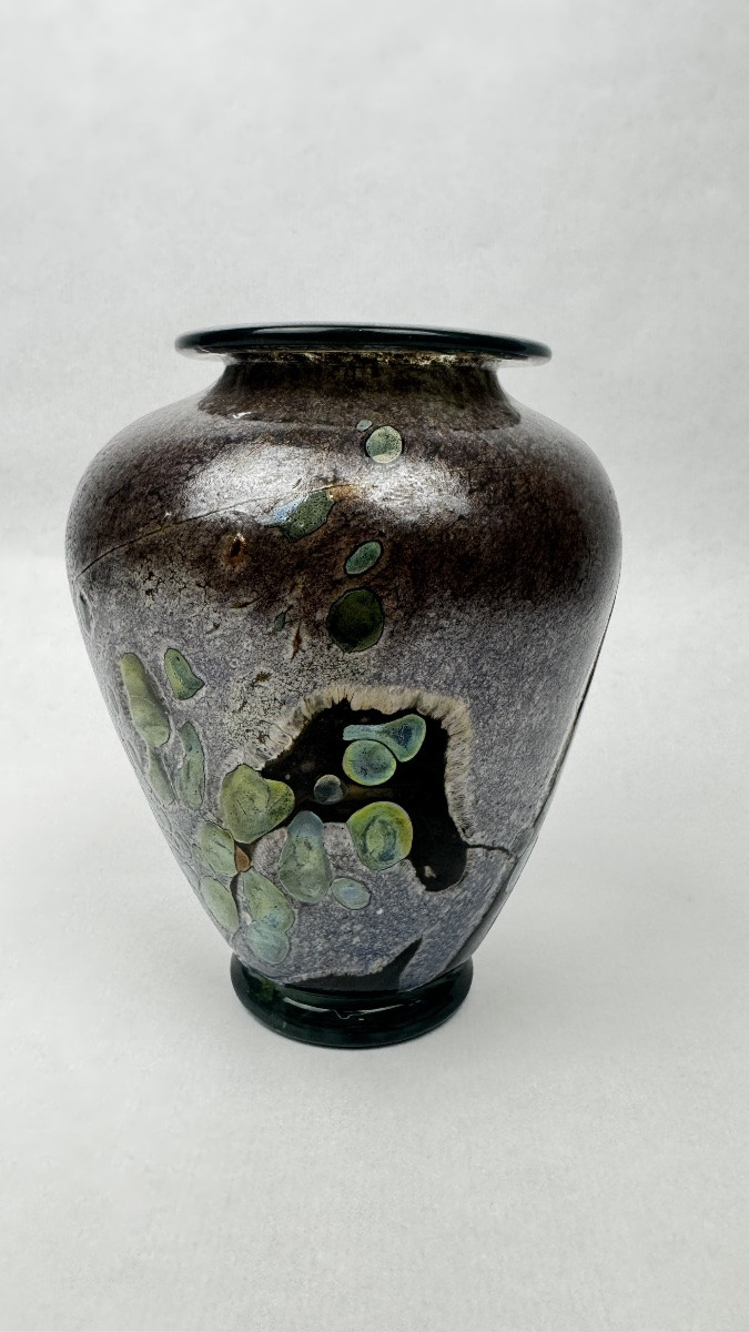 Art Glass Vase Signed René Pierini – French Studio Glass, 1985 2366.002-photo-3