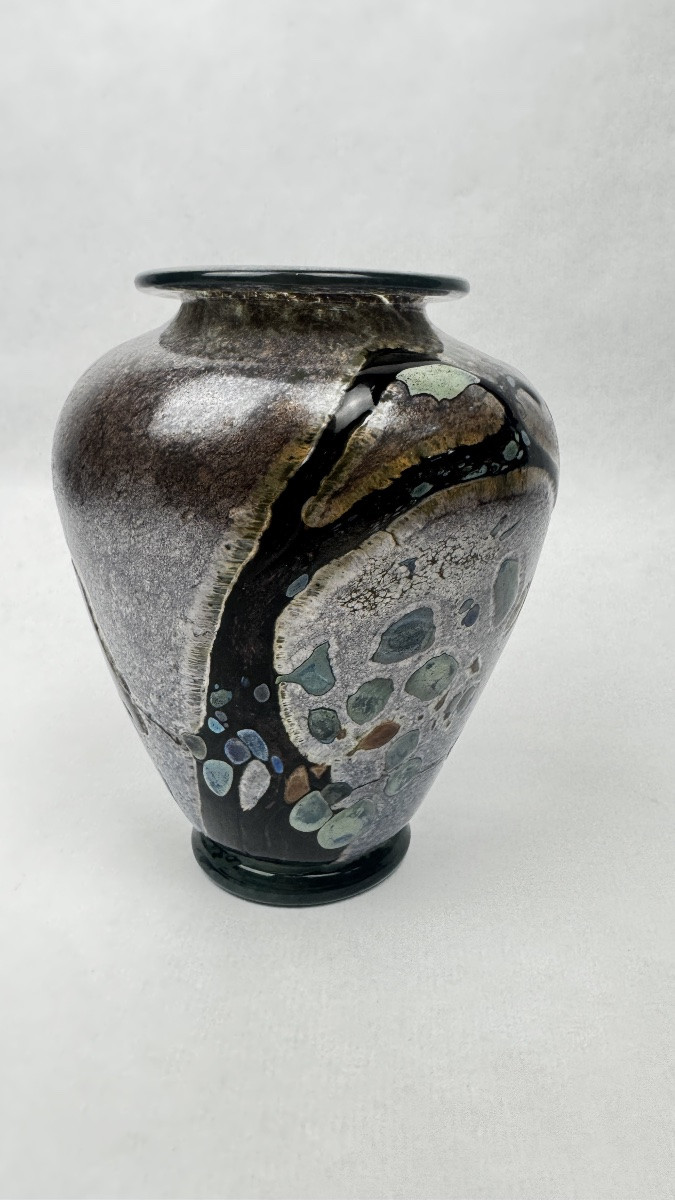 Art Glass Vase Signed René Pierini – French Studio Glass, 1985 2366.002-photo-4