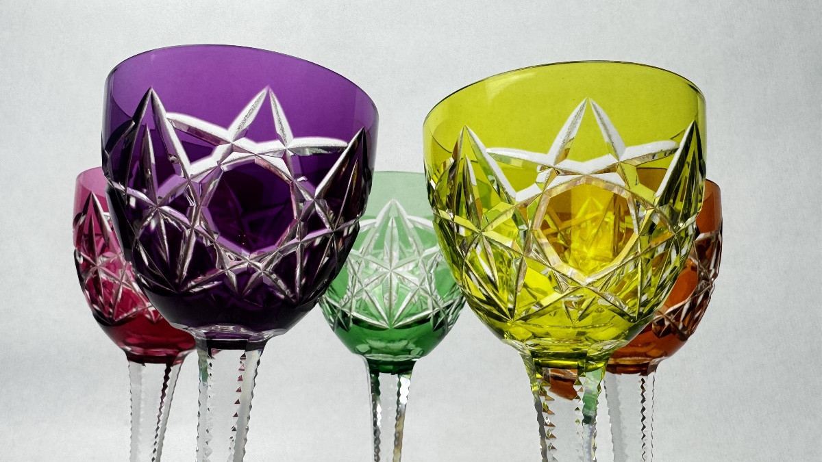 Set Of 5 Baccarat 19cm Double-layered Cut Crystal Glasses – Model S1136 2366.005-photo-1