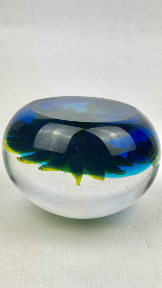 Paperweight, Sulfur Decoration With Sunflower On A Blue Background 2367,021-photo-5