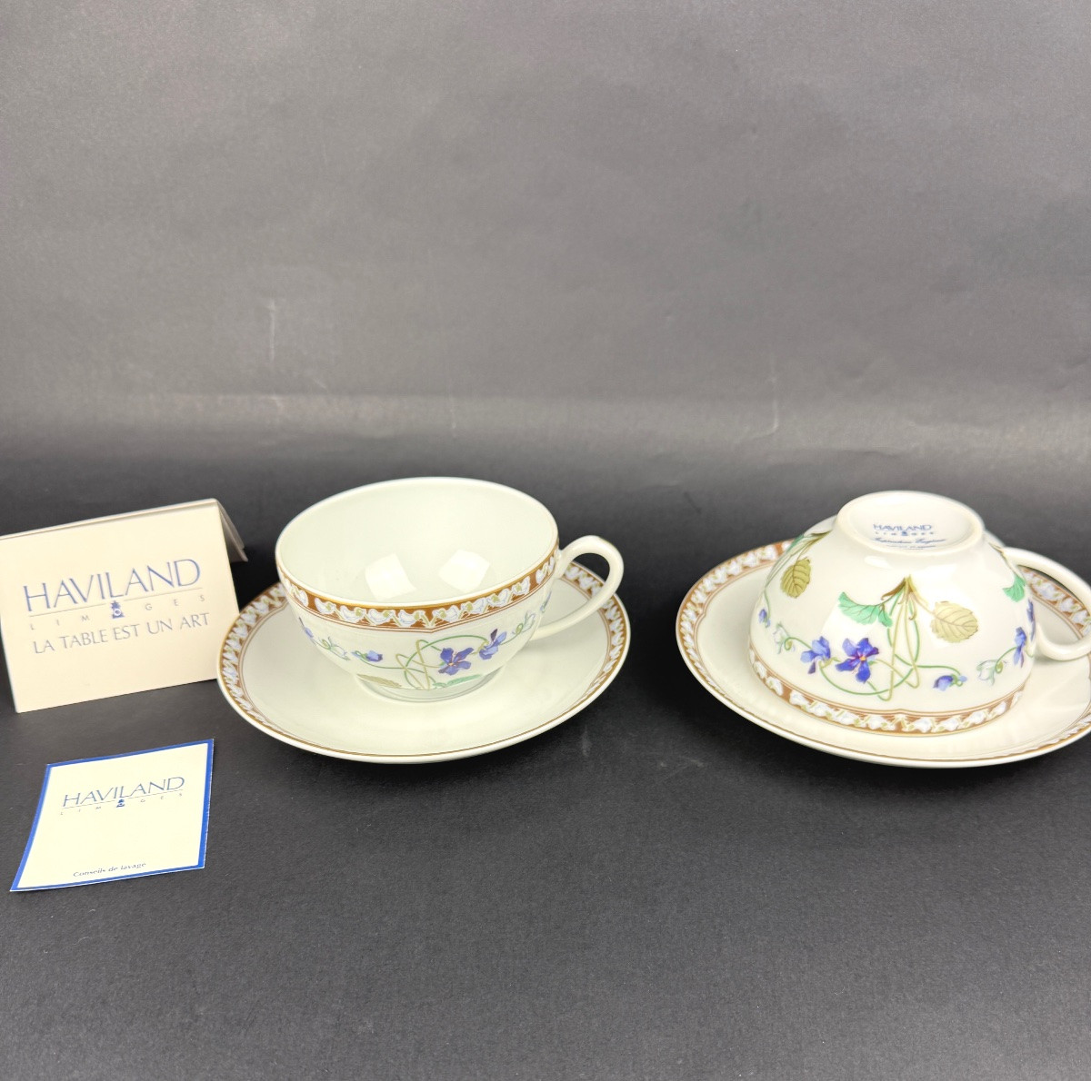 Haviland, coffret de 2 tasses à thé modèle Impératrice Eugénie                         2367,007-photo-2