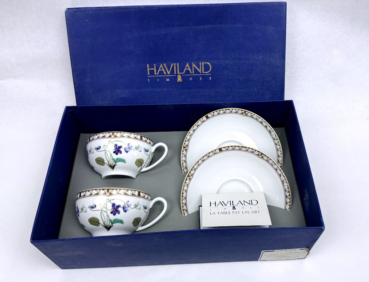 Paire de tasses à thé Haviland modèle Impératrice Eugénie                              2367,007-photo-2