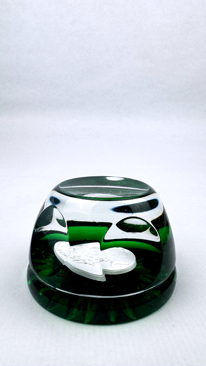 Presse-papier Cristallerie de Sèvres médaillon en cristallo-cérame-photo-4