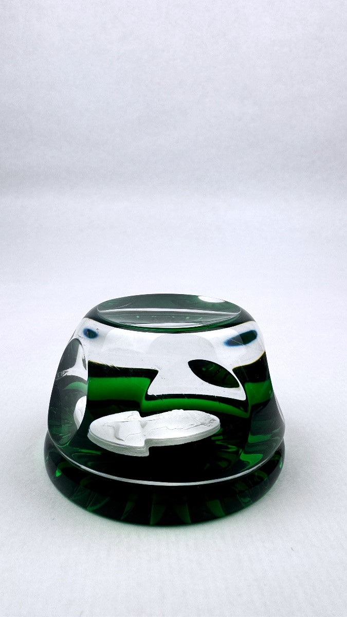 Presse-papier Cristallerie de Sèvres médaillon en cristallo-cérame-photo-1