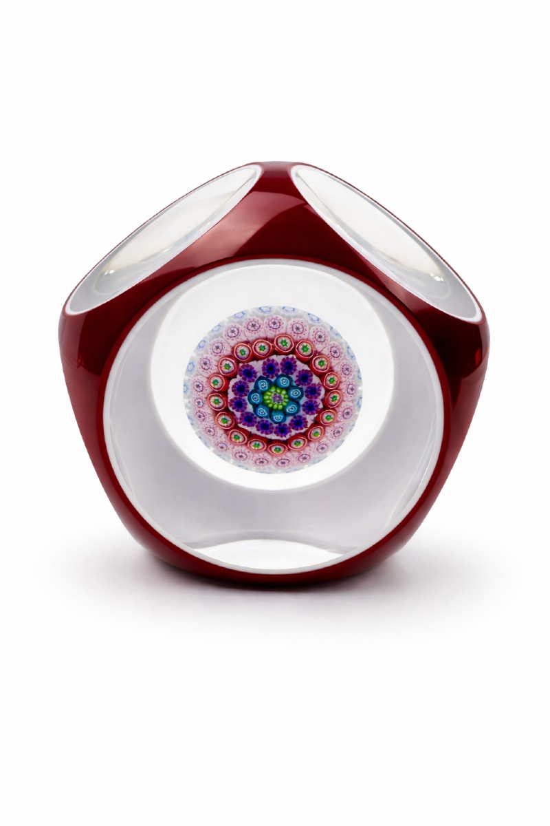 Sulfure, presse-papier Saint-Louis 1969 bouquet de fleurs-photo-4