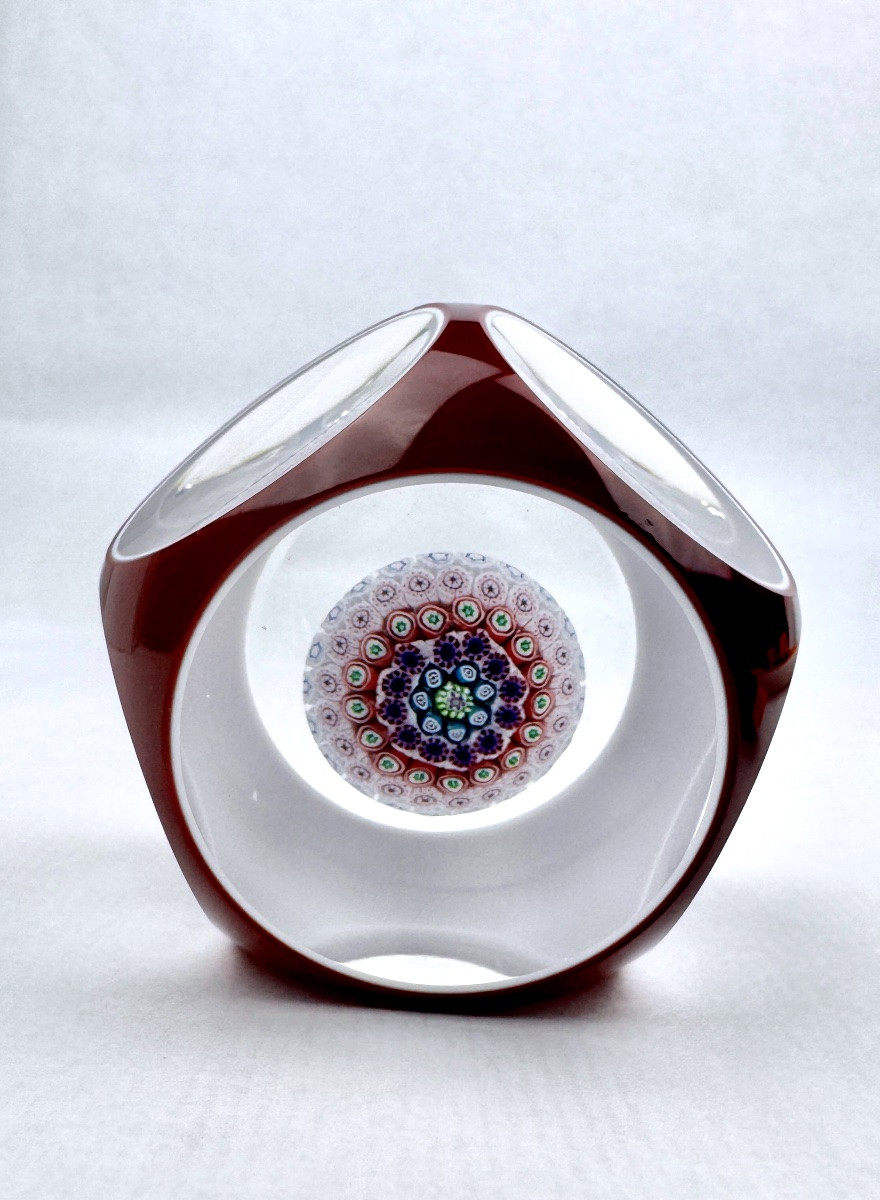 Sulfure, presse-papier Saint-Louis 1969 bouquet de fleurs-photo-1