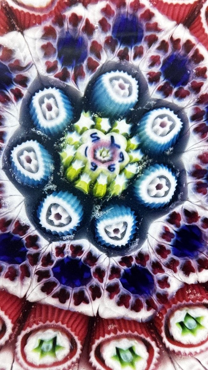 Sulfure, presse-papier Saint-Louis 1969 bouquet de fleurs-photo-2