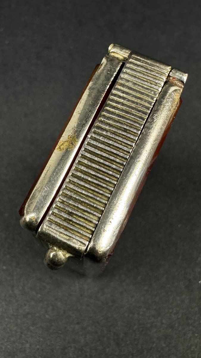 Pyrogène en agate et cuivre argenté-photo-1