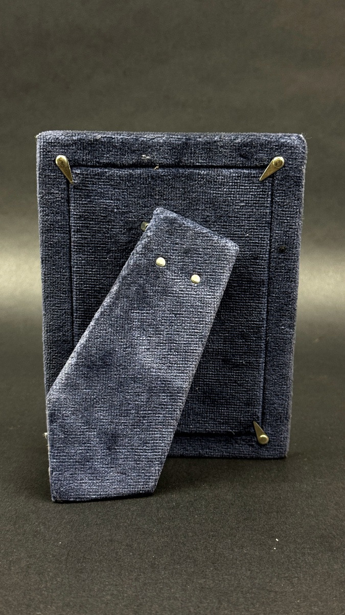 Porte-photo en argent anglais modèle aux rubans croisés-photo-3