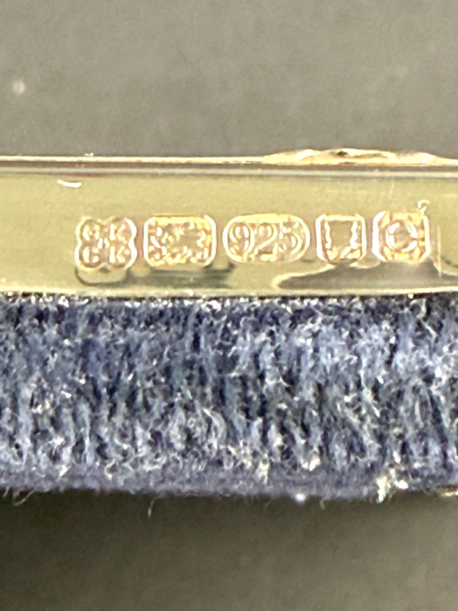 Porte-photo en argent anglais modèle aux rubans croisés-photo-1