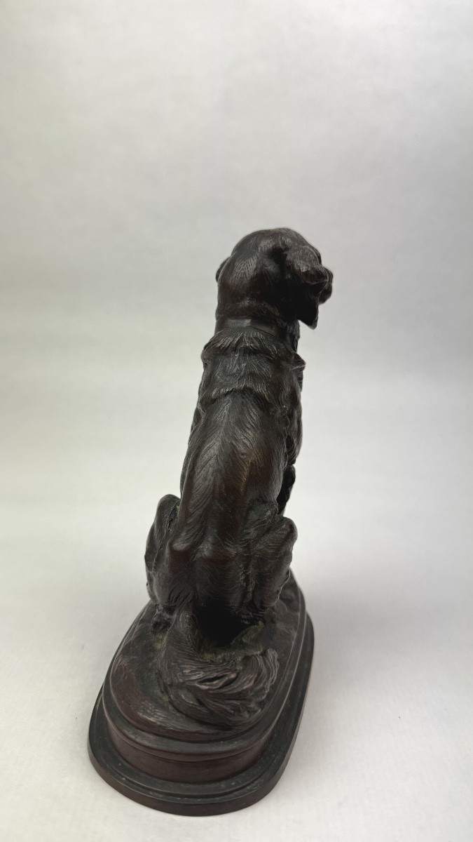 Bronze animalier signé Edouard Delabrière chien de chasse -photo-2