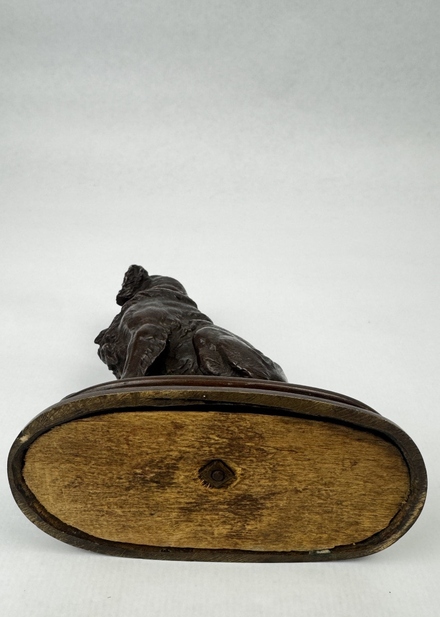 Bronze animalier signé Edouard Delabrière chien de chasse -photo-7
