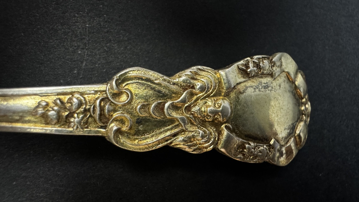 Set Of 12 Silver-gilt Tea Spoons, 19th Century -photo-4