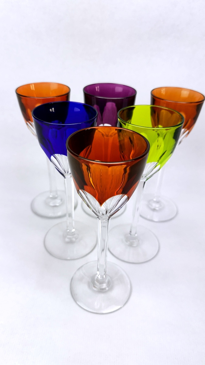 Suite de 6 verres à vin du Rhin, Baccarat modèle Genova                                2367,013