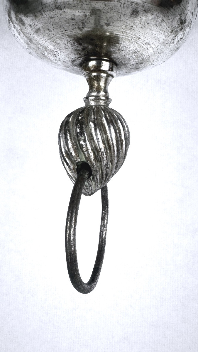 19th Century Silver-plated Metal Sanctuary Lantern 2366,009-photo-1